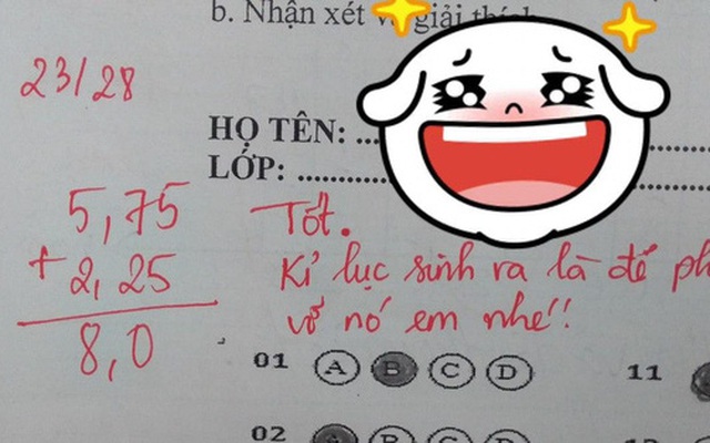 Cô giáo quá bận nên nhờ người chấm bài giúp, học sinh ai nấy hú hét vì lời phê ngọt lịm tim nhưng tò mò nhất là cách chấm điểm