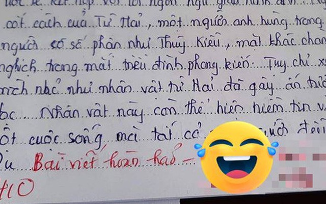 Đọc vế đầu lời phê của cô, nam sinh hí hửng chắc mẩm mình được điểm cao rồi, ai ngờ cô lại có pha bẻ lái cực gắt ở vế sau