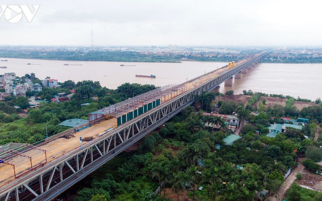 Toàn cảnh đại công trường sửa chữa cầu Thăng Long, Hà Nội