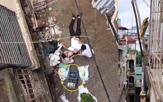 Đang đi trong ngõ ở trung tâm Hà Nội, người đàn ông bất ngờ bị xe rùa từ tầng 5 rơi trúng