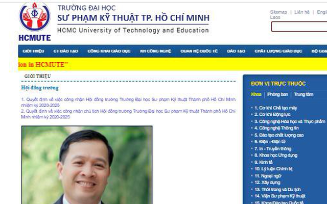 Chủ tịch Hội đồng Trường ĐH Sư phạm Kỹ thuật TPHCM từ chức