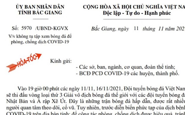 Không tụ tập xem bóng đá để phòng, chống dịch Covid-19