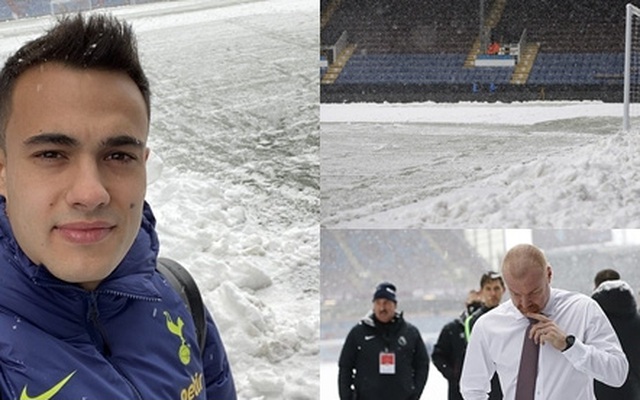 Trận đấu bị hoãn vì tuyết lớn, sao Tottenham tranh thủ "sống ảo"