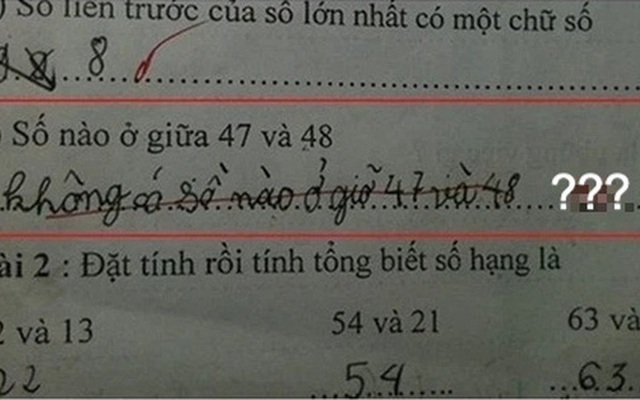 'Số nào ở giữa 47 và 48' - Học trò quả quyết không có liền bị gạch bỏ, đáp án cô giáo đưa ra làm netizen ngã ngửa