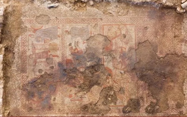 Phát hiện bức tranh khảm La Mã khổng lồ rộng hơn 70 mét vuông