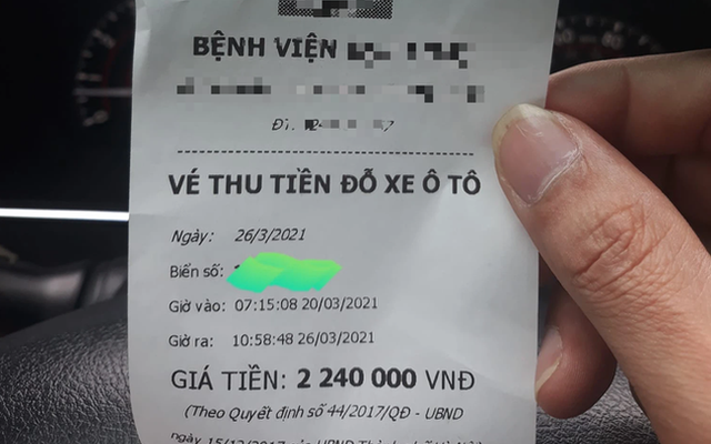 Hóa đơn gửi ô tô trong bệnh viện ở Hà Nội lên tới hơn 2 triệu đồng khiến dân mạng sốc nặng