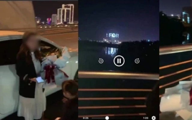 Clip hot 'dừng ô tô trên cầu Trần Thị Lý để tỏ tình với vợ': Cứ lãng mạn hết nấc, tránh 'lên phường giải quyết'!