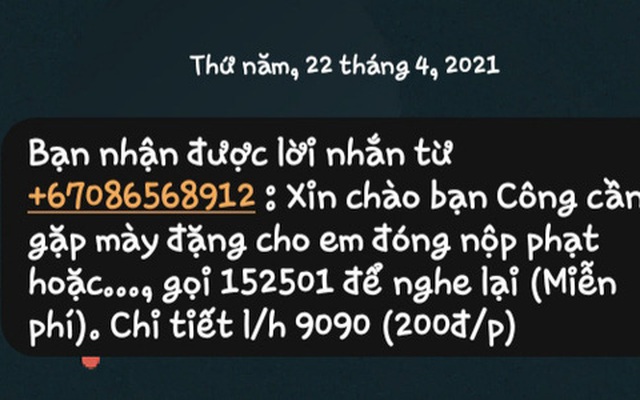 CSGT TP HCM nói gì về tin nhắn "dụ" đóng phạt "nguội"?