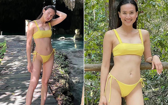 Tình cũ Bằng Kiều diện bikini, khoe vẻ gợi cảm ở tuổi 37