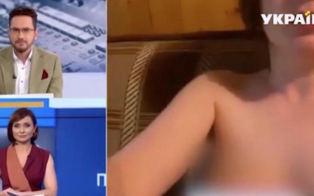 Người phụ nữ khỏa thân bất ngờ "chiếm" sóng truyền hình Ukraine