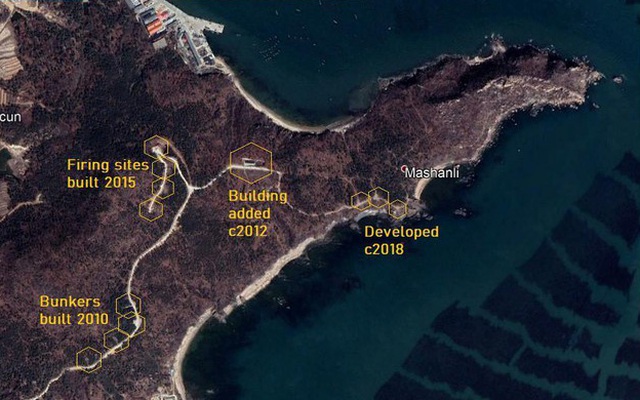 Hình ảnh vệ tinh cho thấy Trung Quốc vẫn đang đầu tư hệ thống phòng thủ bờ biển