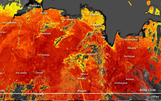 Vùng đất băng giá Siberia giờ đây đang nóng chưa từng có, nhiệt độ mặt đất lên tới 48 độ C