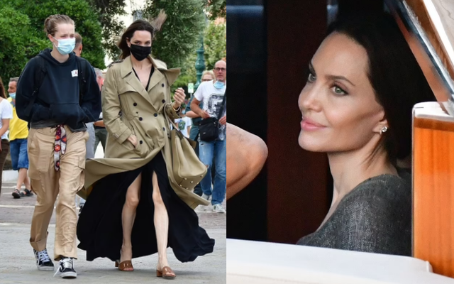 Angelina Jolie "đại náo" nước Ý: Lộ chân gân guốc da bọc xương nhưng visual kinh diễm "cân" tất, át cả ái nữ "khổng lồ" Shiloh