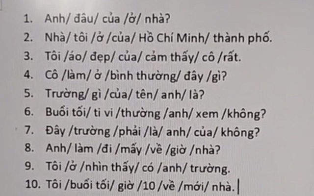 Bài tập hoàn thành câu Tiếng Việt của du học sinh, đọc xong đến người Việt cũng phải trầm cảm vì độ lắt léo