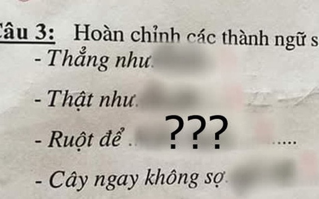 Học trò lớp 1 điền thành ngữ siêu lầy, giáo viên đọc xong muốn 'trầm cảm', nhưng dân mạng lại thi nhau chấm 10 điểm!