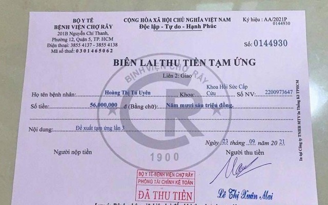 Làm giả biên lai bệnh viện Chợ Rẫy lừa thu tiền tạm ứng viện phí