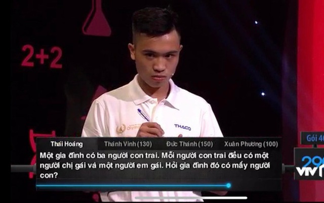 Câu hỏi Olympia siêu hack não: "1 gia đình có 3 người con trai, mỗi người có 1 chị và em gái. Hỏi gia đình có mấy người?"