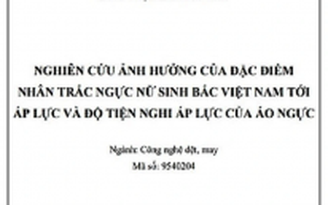 Luận án tiến sỹ nghiên cứu “áo ngực”: Đề tài hoàn toàn bình thường