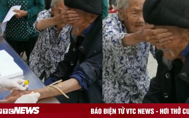 ‘Tan chảy’ cảnh cụ bà 100 tuổi bịt mắt chồng để giúp ông đỡ sợ khi lấy máu