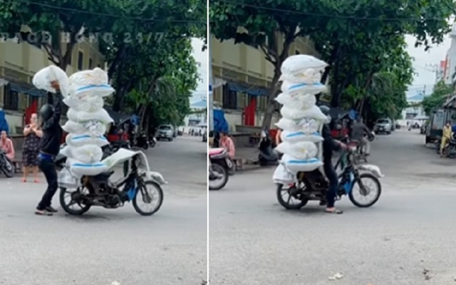 'Người vận chuyển' đá viên trên phố khiến dân tình tròn mắt