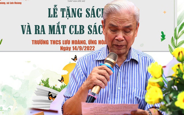 Nhà hảo tâm 85 tuổi bật khóc trong buổi tài trợ sách cho vùng quê nghèo Lưu Hoàng