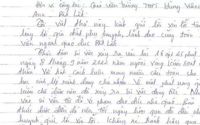 Tâm thư của thầy giáo dùng thước, mũ bảo hiểm đánh học sinh