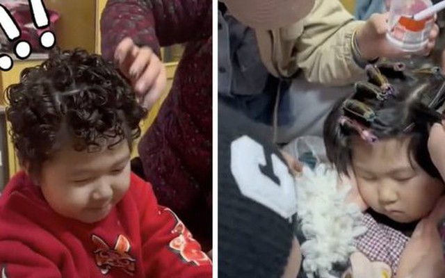Bà ngoại uốn tóc cho cháu trai 3 tuổi và kết quả là trận cười ngặt nghẽo