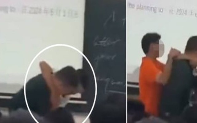 Tịch thu điện thoại của học sinh, giáo viên bị đánh ngay trên bục giảng