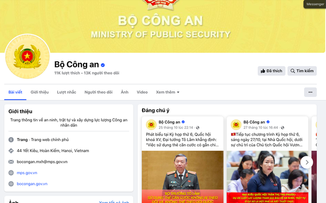 Bộ Công an công bố kênh Facebook chính thức - rất nhiều cảnh báo 'nóng' về tội phạm mới người dân cần biết