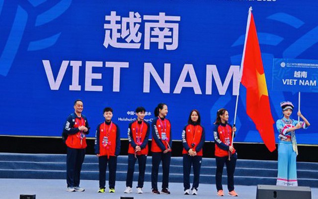 Cầu mây nữ Việt Nam giành HCV nội dung đồng đội bốn người nữ tại Trung Quốc