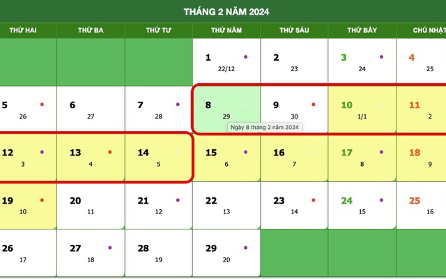 Chốt lịch nghỉ Tết nguyên đán 2024 là 7 ngày, Quốc Khánh 2024 nghỉ 4 ngày