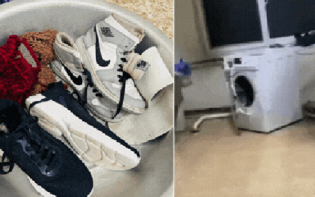 Dùng máy giặt vệ sinh giày, nữ nhân ngã ngửa vì cái kết "đắng"
