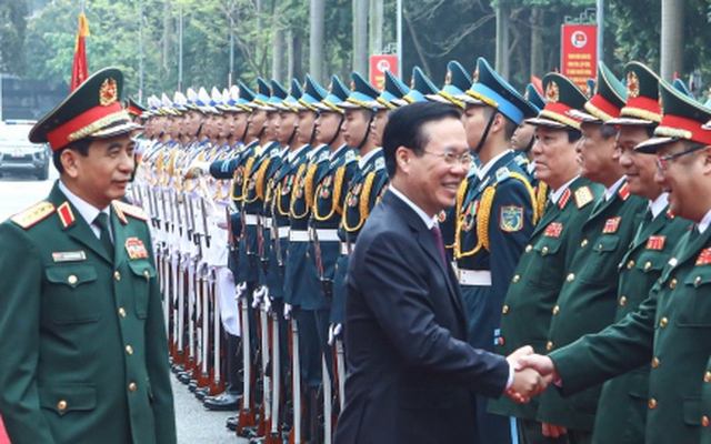 Chủ tịch nước Võ Văn Thưởng dự Lễ tuyên dương Gương mặt trẻ tiêu biểu toàn quân 2022