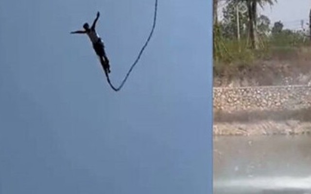 Rợn người khoảnh khắc chàng trai bị đứt dây khi nhảy bungee mạo hiểm