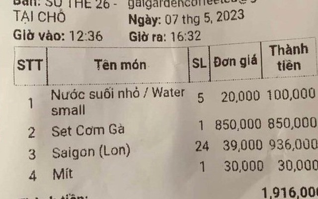 Bình Thuận: Quán ăn bán thùng bia Sài Gòn gần 1 triệu đồng, set cơm gà 850.000 đồng