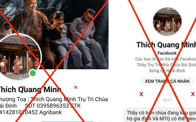 Thượng toạ Thích Minh Quang bị giả mạo Facebook, kêu gọi tiền bạc xây bảo tháp
