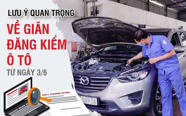 Lưu ý quan trọng về giãn đăng kiểm ô tô từ ngày 3/6