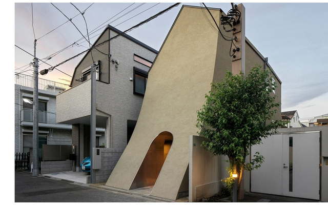 Độc lạ ngôi nhà có mặt tiền cong, được mệnh danh là “tuyệt tác kiến trúc” của Nhật Bản