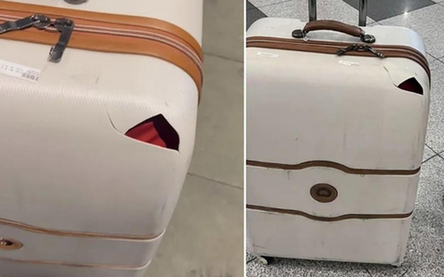 Nhận chiếc vali ký gửi vỡ toang một góc, nữ hành khách tức giận chia sẻ lên mạng xã hội
