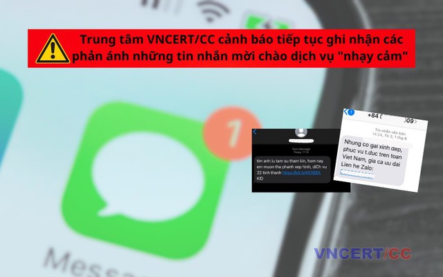 Tiếp tục ghi nhận các phản ánh những tin nhắn mời chào dịch vụ “nhạy cảm”