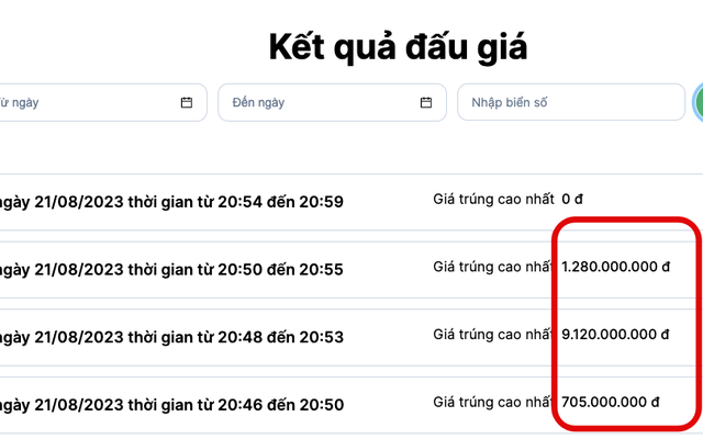 Trước 'giờ G' loạt biển số 49-53 vẫn 'đắt hàng', trúng đấu giá thử đến hơn 9 tỷ đồng