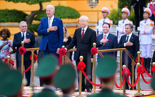 Toàn cảnh lễ đón chính thức Tổng thống Mỹ Joe Biden tại Phủ Chủ tịch