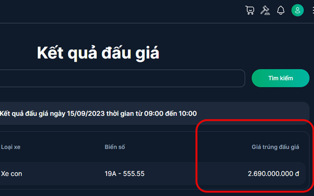 Phiên đấu giá biển số xe ô tô đầu tiên: Biển ngũ quý 5 đã có chủ với giá trúng gần 2,7 tỷ đồng