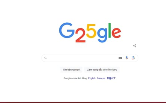 Sinh nhật thứ 25 của Google: Doodle tái hiện logo Google ngày đầu tiên