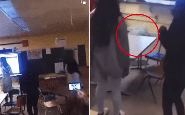 Giáo viên ngất xỉu tại chỗ vì bị học sinh ném ghế vào đầu, video vụ việc gây phẫn nộ