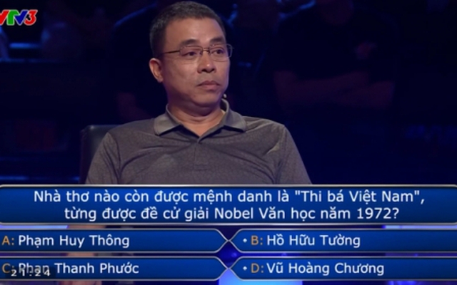 Kiến trúc sư "bó tay" trước một câu hỏi về chủ đề Văn học trong Ai Là Triệu Phú, học giỏi cũng chưa chắc biết