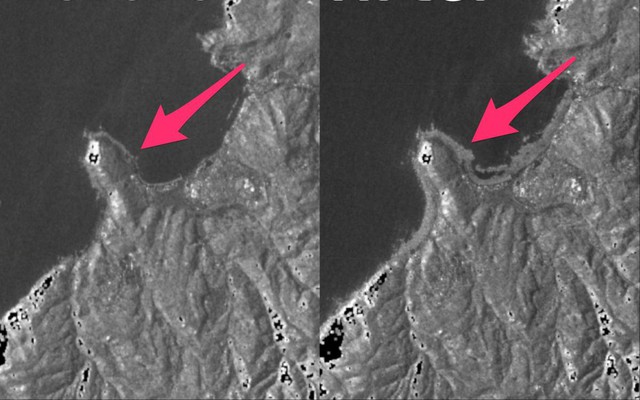 Bờ biển Nhật Bản "biến dạng" 250 mét sau động đất: Ảnh vệ tinh chỉ rõ