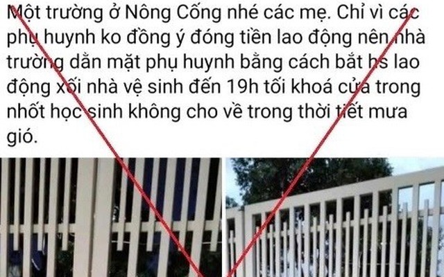 Công an xác minh thông tin nhà trường ‘dằn mặt’ phụ huynh bằng cách bắt học sinh dọn vệ sinh đến tối