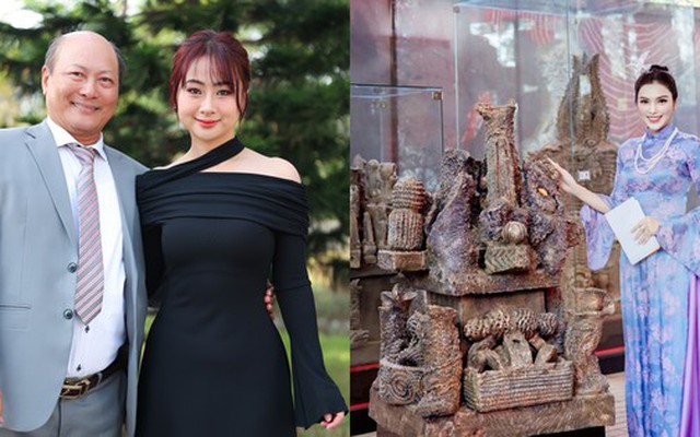 Kim Huyền Sâm làm MC, con gái họa sĩ Ngô Xuân Bính thu hút sự chú ý tại lễ khai mạc triển lãm "Hiện Linh"