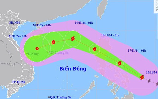 Bão MAN-YI giật trên cấp 17 hướng vào Biển Đông